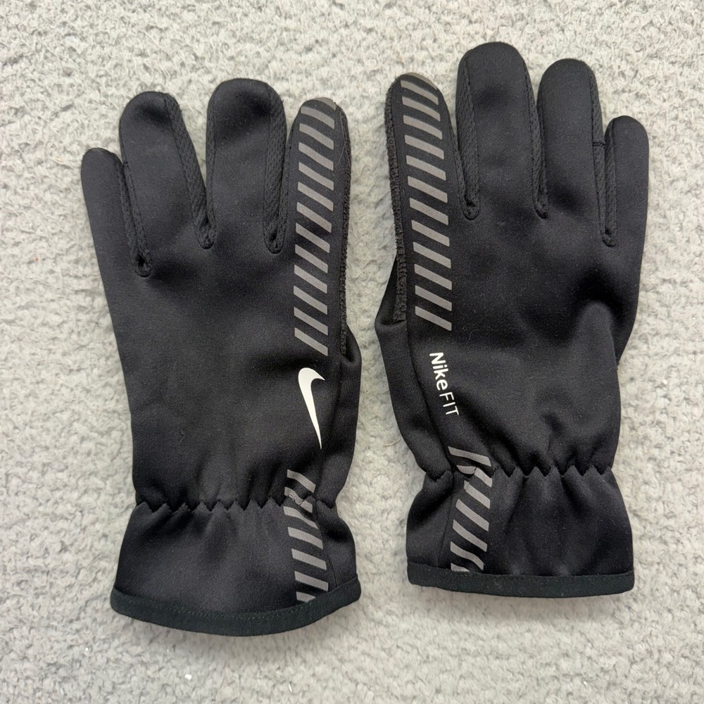 Nike 323390-010 One Size OSFM Nike FIT Fleece Lined Reflective Running Gloves